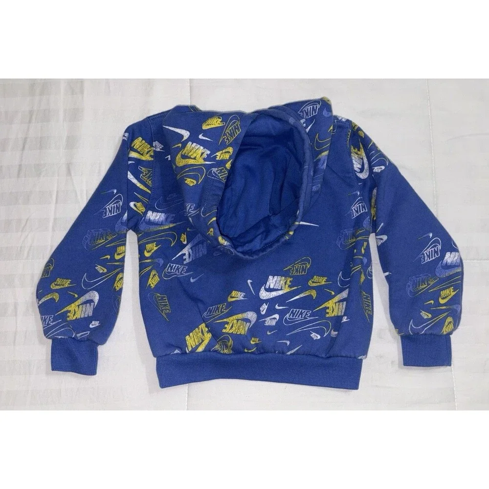 Nike Boys 4 XS All Over Futura Logo Graphic Print Hoodie